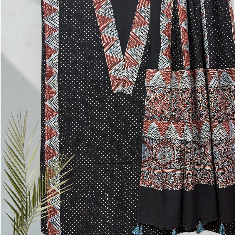 Cotton Ajrakh Printed 2 Pc Suit #12