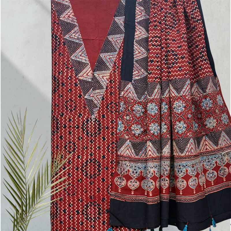 Cotton Ajrakh Printed 2 Pc Suit #11
