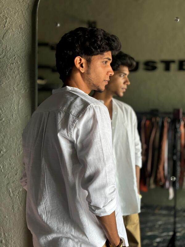white linen mandarin