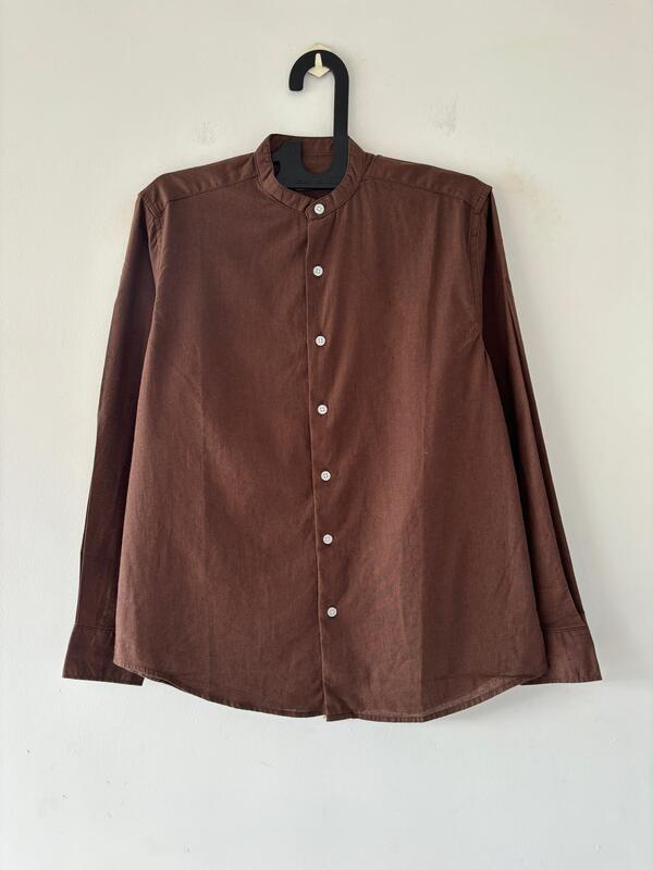 Brown linen mandarin