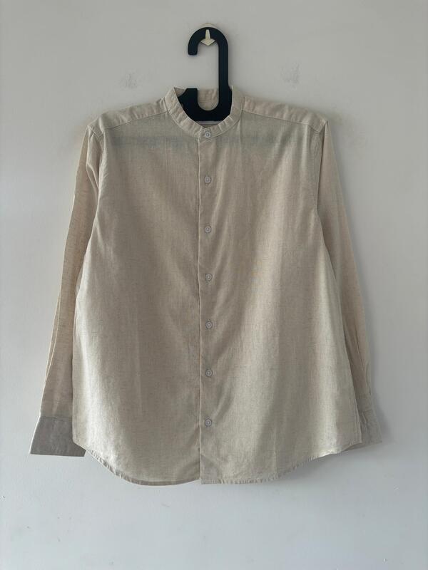 Off-white linen mandarin