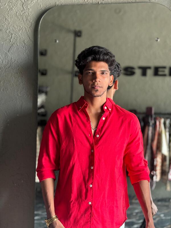 Bright Red linen shirt