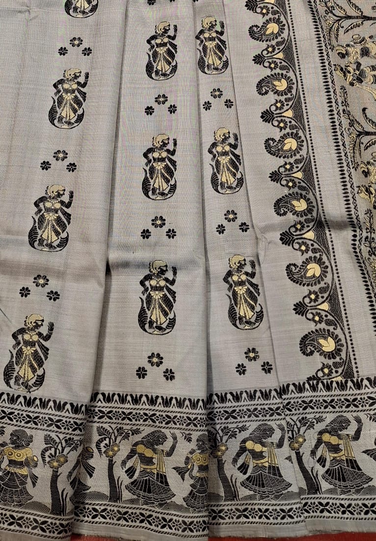 Figure motif Baluchari Color Grey Figure motif Baluchari Color Grey