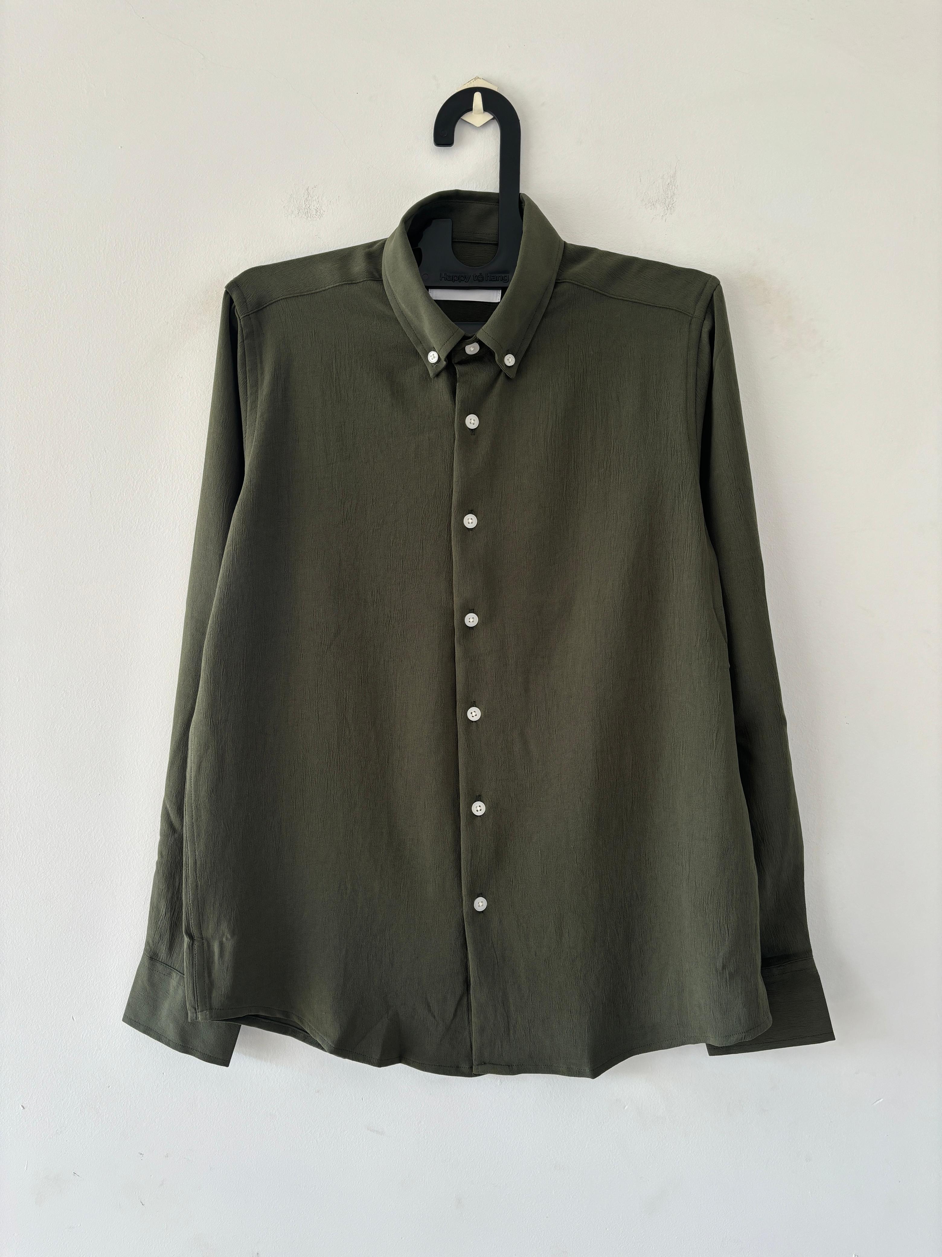 Olive green crushed shirt