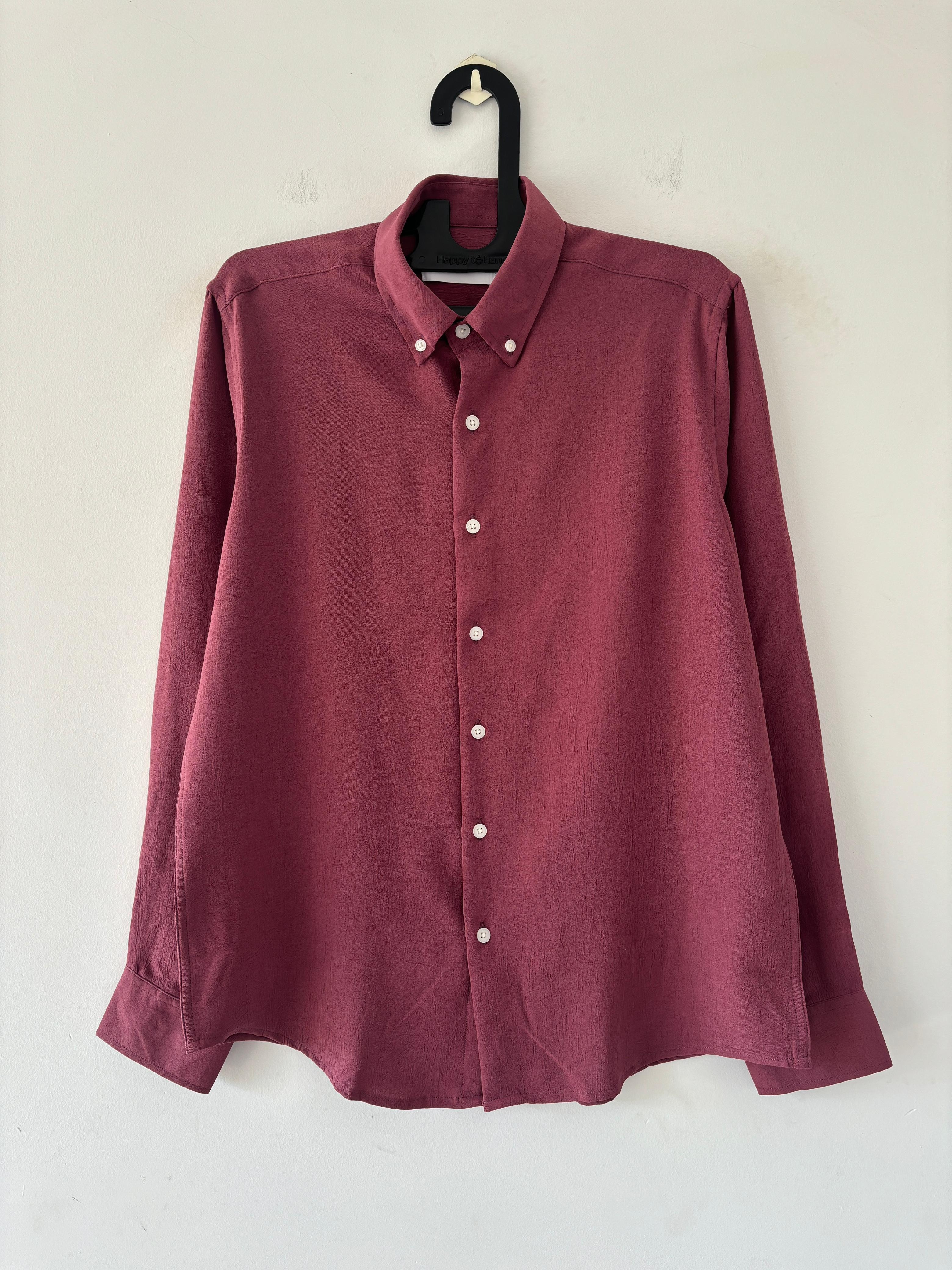 Rosewood maroon crushed shirt