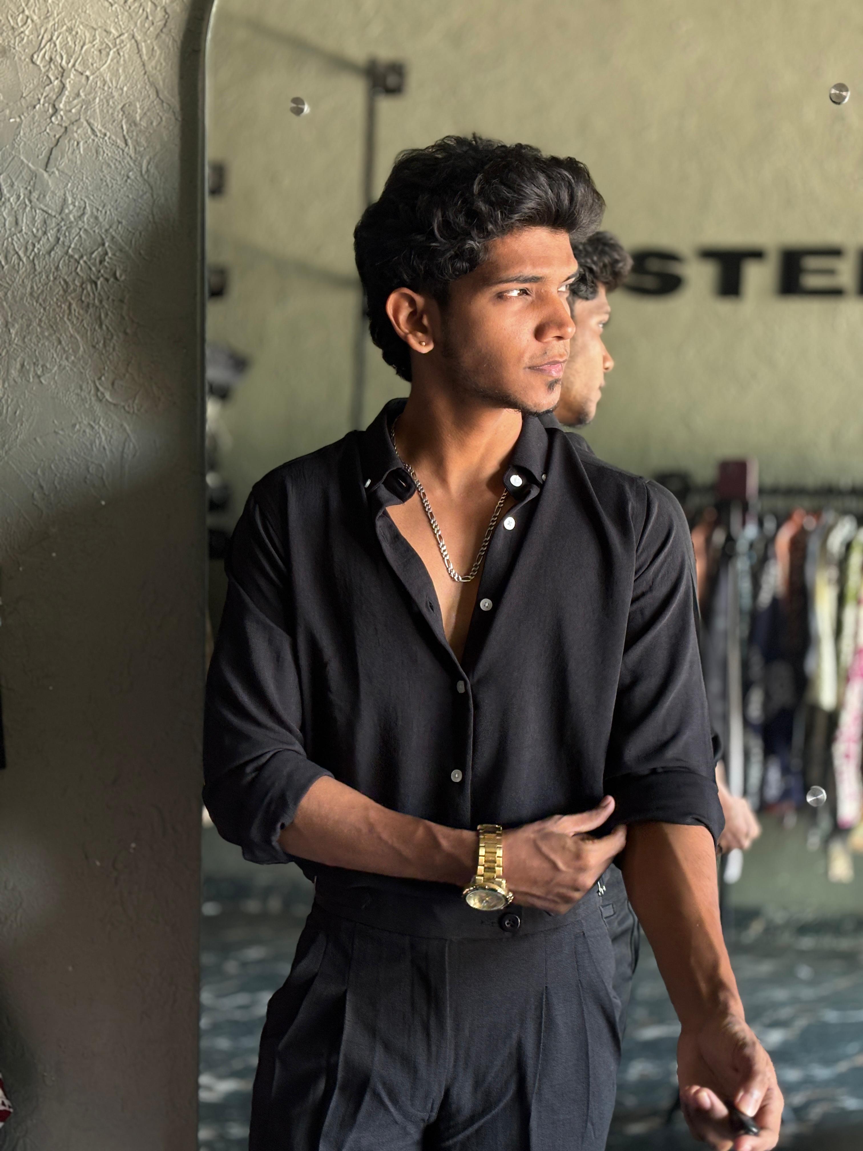 Black crushed shirt