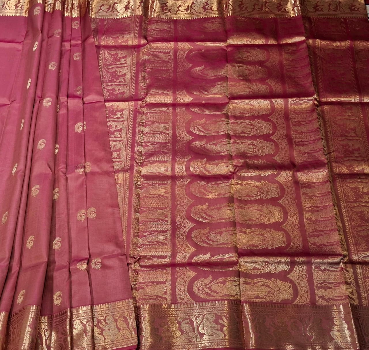 Color Blue Rani Dual Tone Swarnachari Saree