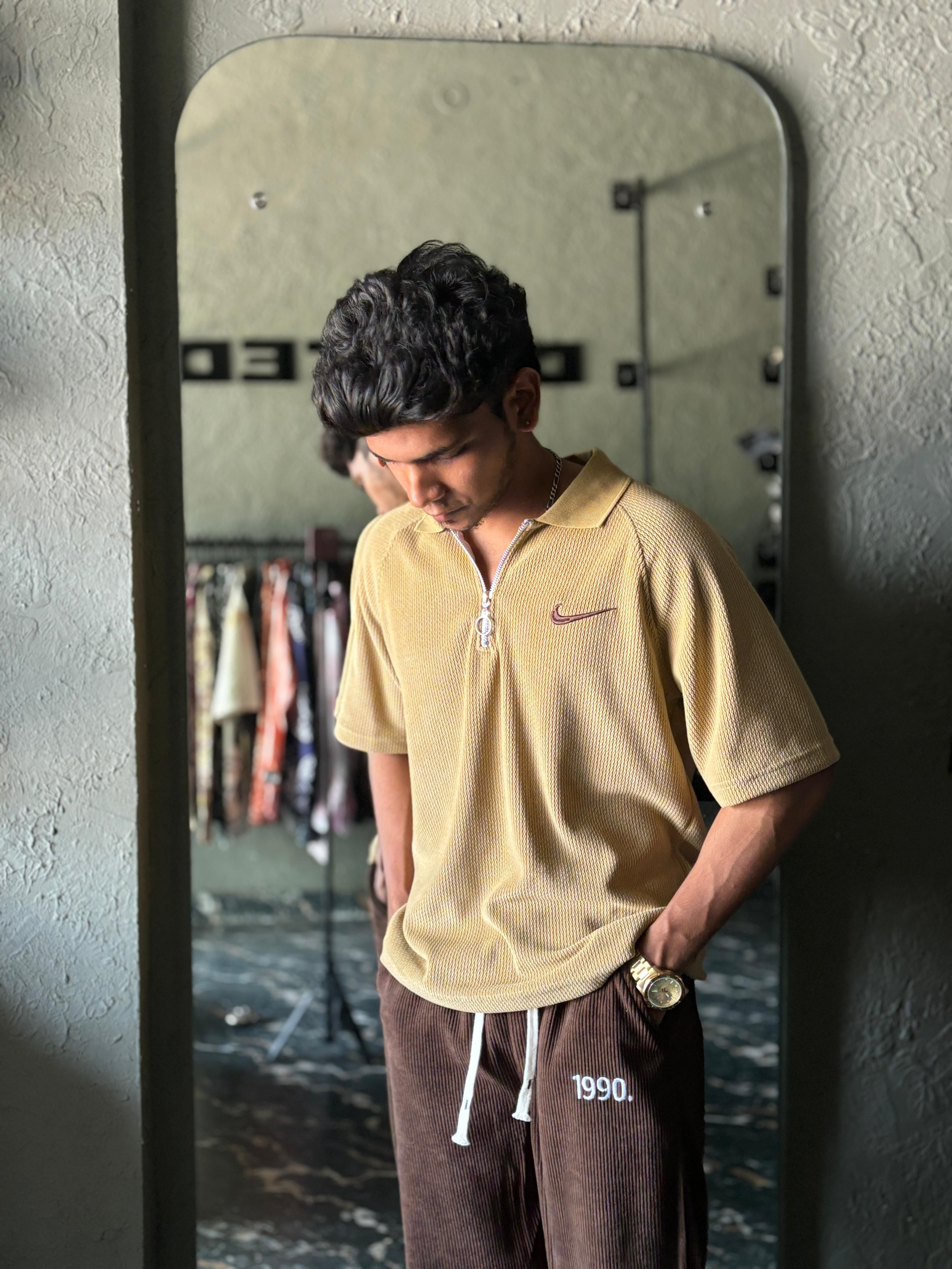 Golden Half-zip polo Tee