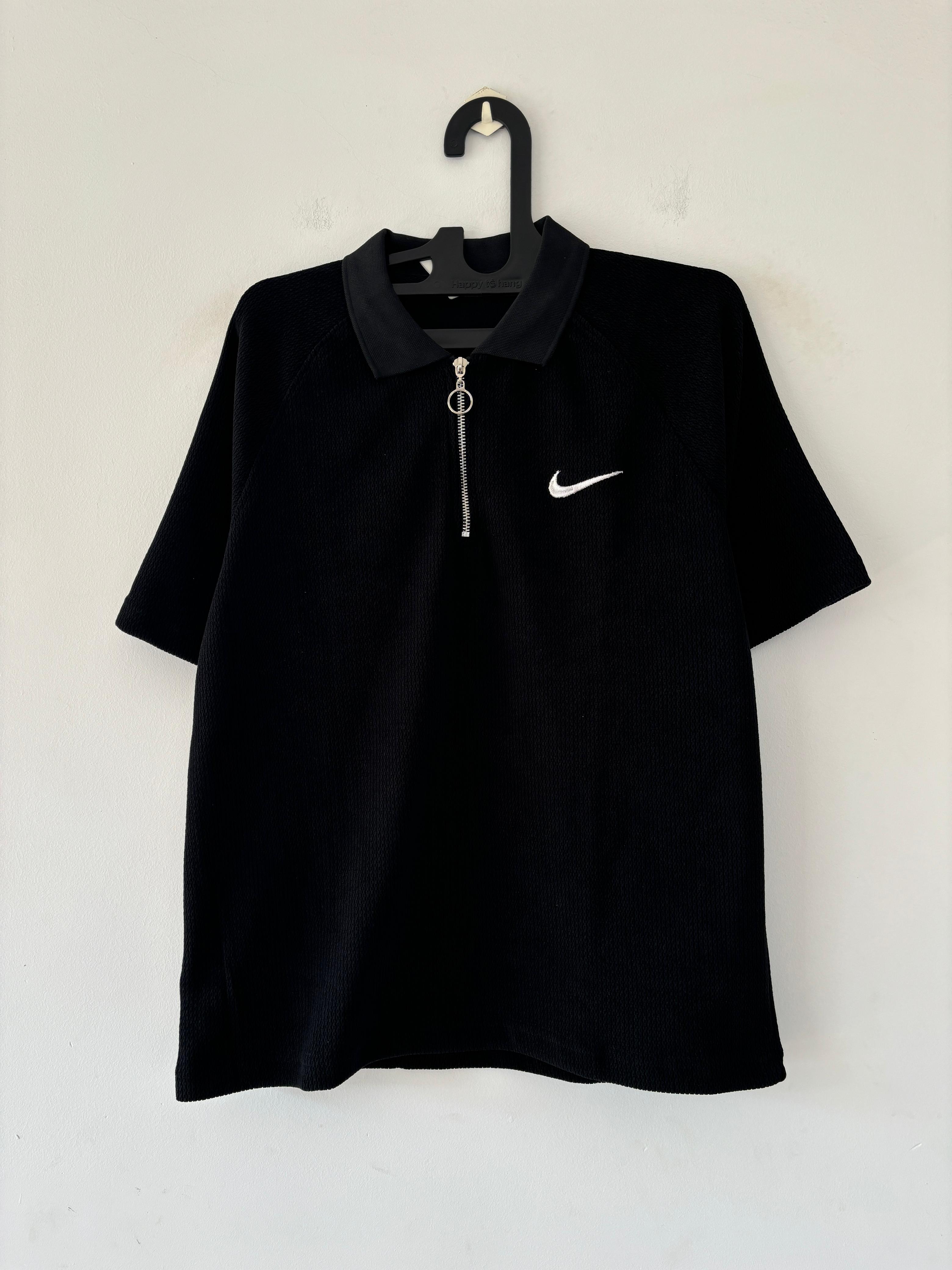 Black Half-zip polo Tee