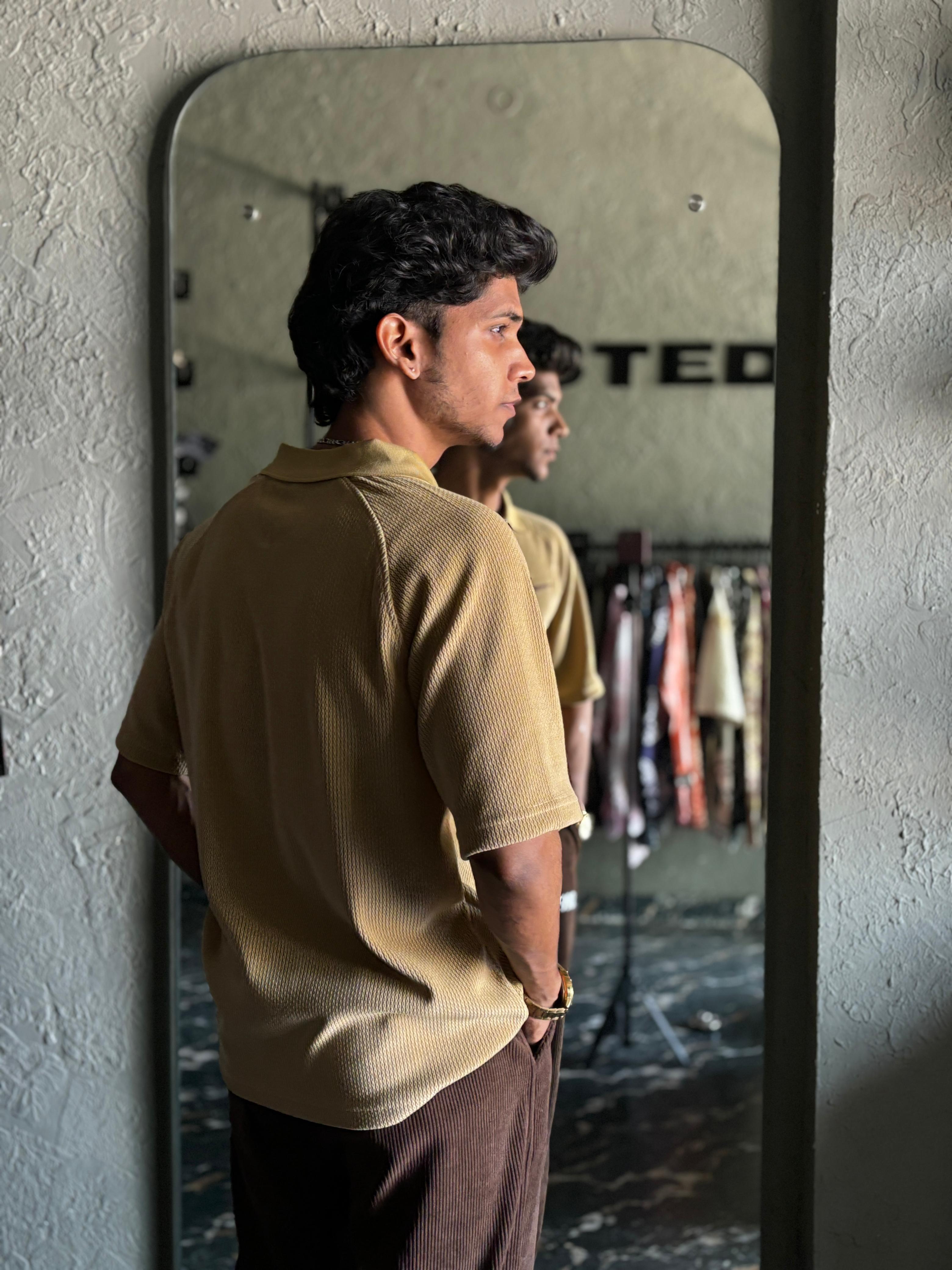 Golden Half-zip polo Tee