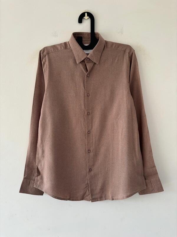 Sandy taupe linen shirt