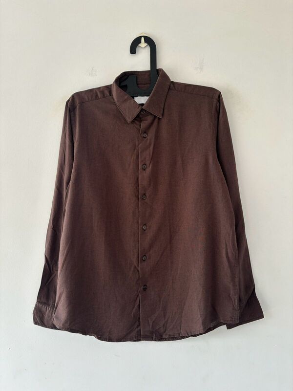 Espresso brown linen shirt