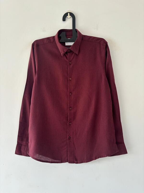 Maroon linen shirt