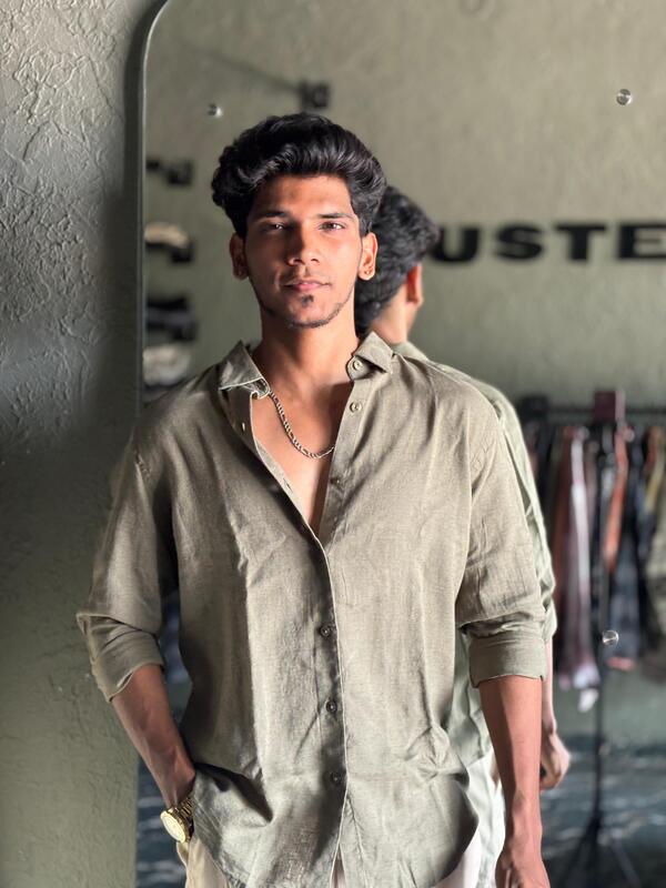 Olive luxe linen shirt