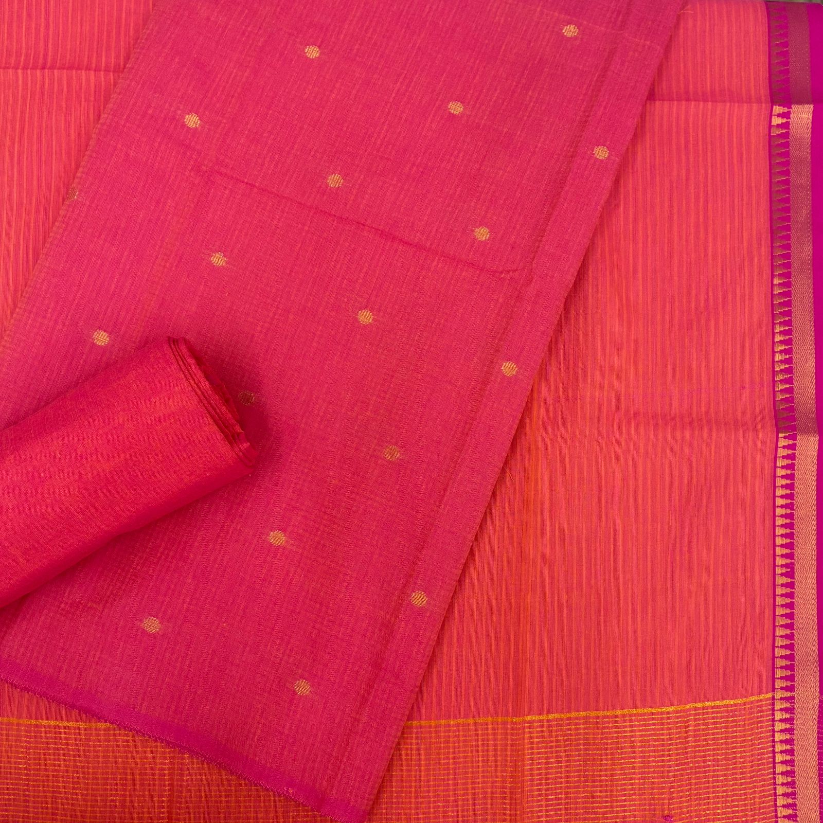 Cotton Handloom Zari Border Suit Set #4