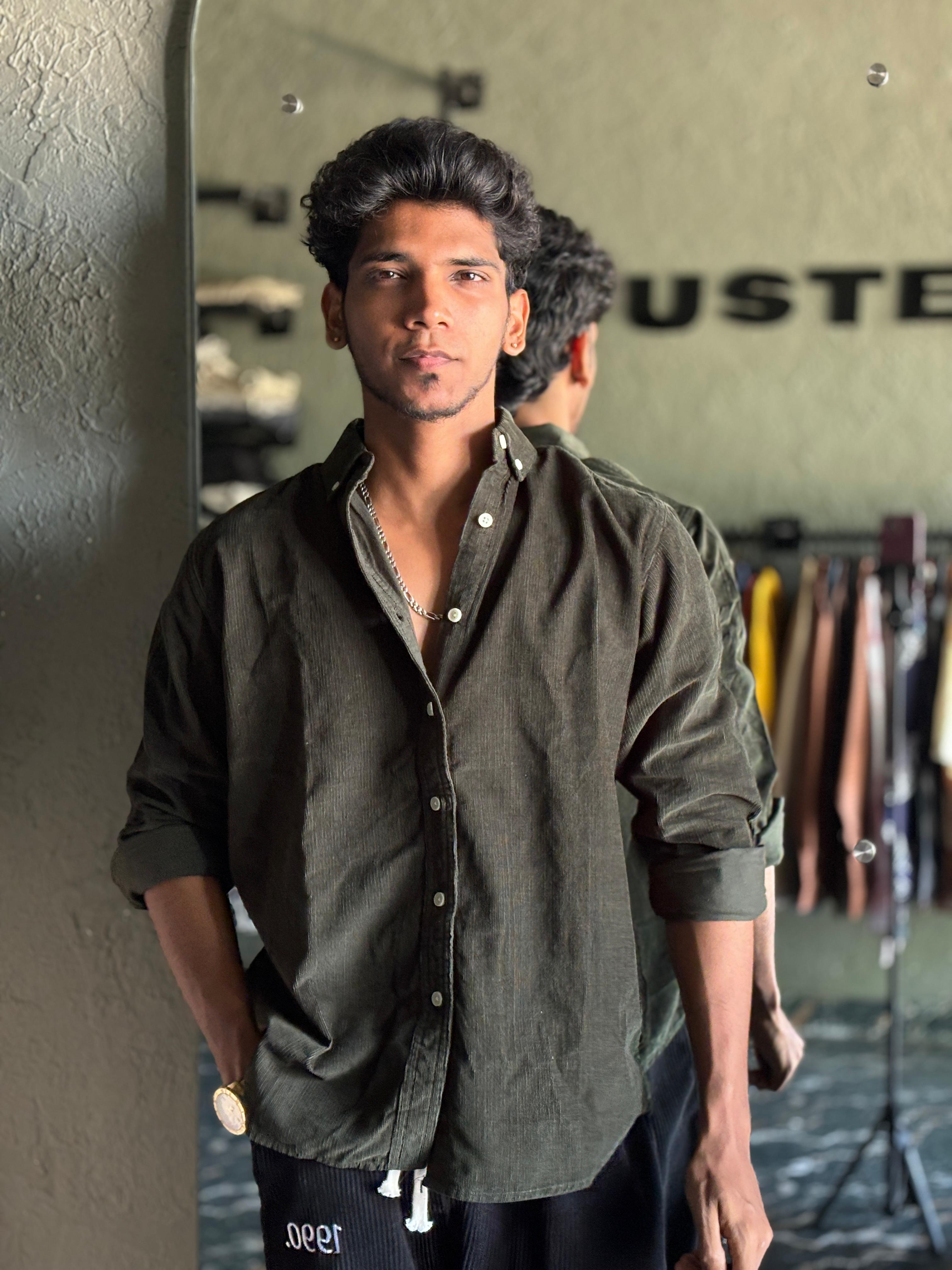 Forest green corduroy shirt