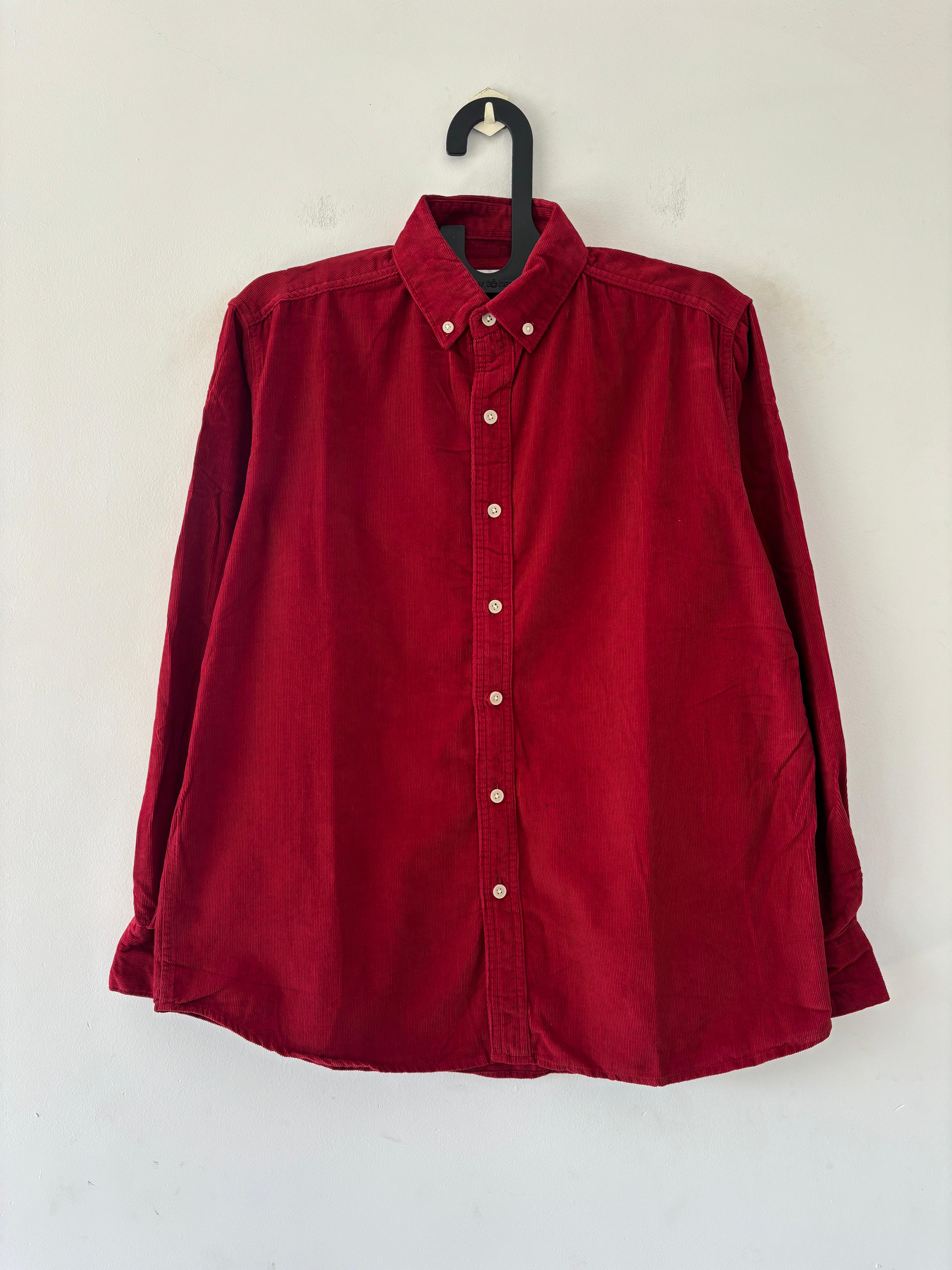 Cherry red corduroy shirt