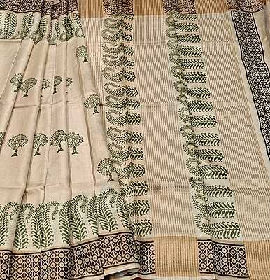 Pure  Hand Paint Tassar Saree