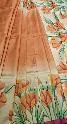 Flora Hand Paint Pure Tassar Saree