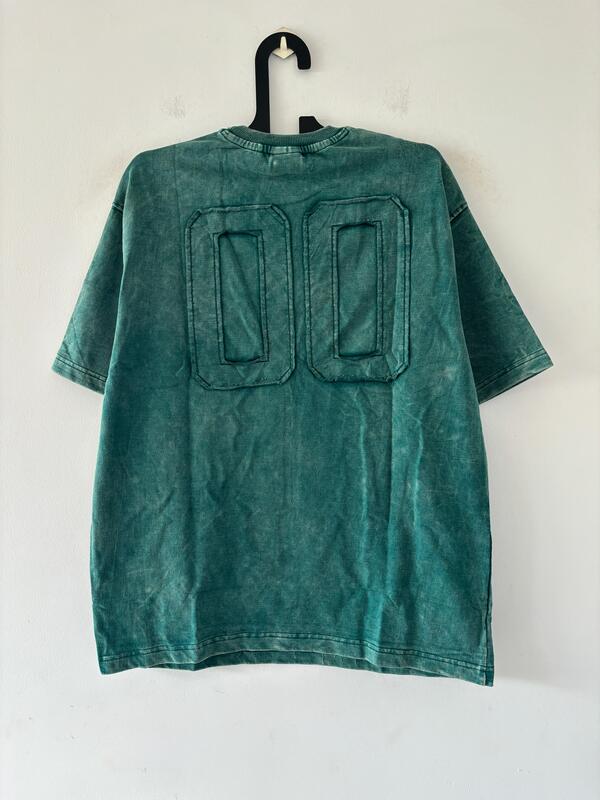 Mossy green acid-washed tee