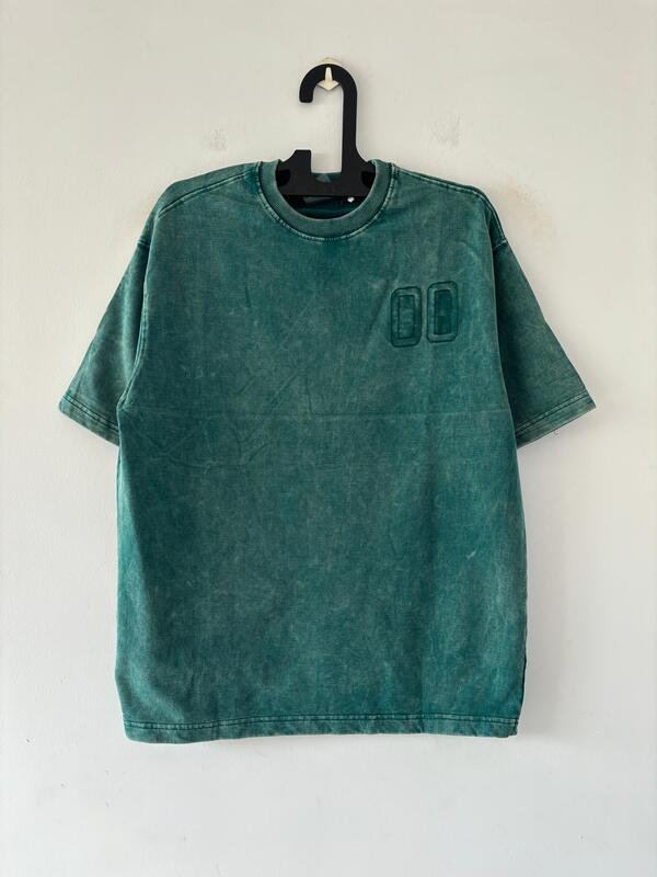 Mossy green acid-washed tee