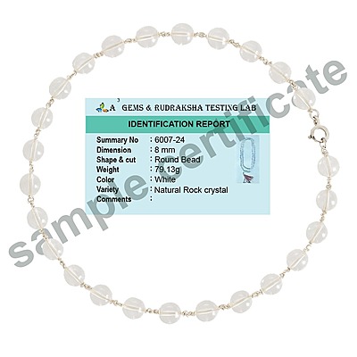 Pure Silver Sphatik mala Crystal Jaap Mala for Pooja| Certified