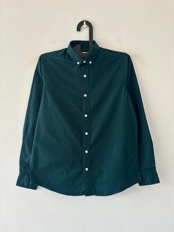 Bottle green solid shirt