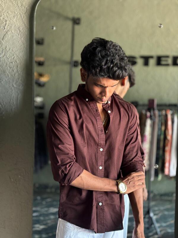 Coffee brown solid shirt