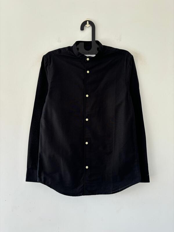 Shadow black mandarin shirt