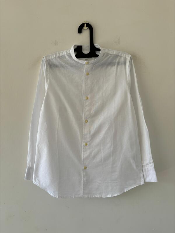 Pearl white mandarin shirt