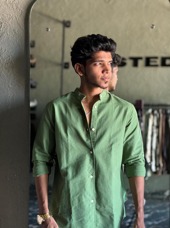 Leafy green mandarin shirt