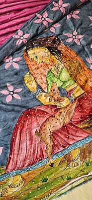 Pure Katan Silk Hand Painted Katdana Work Pure Katan Silk Hand Painted Katdana Work