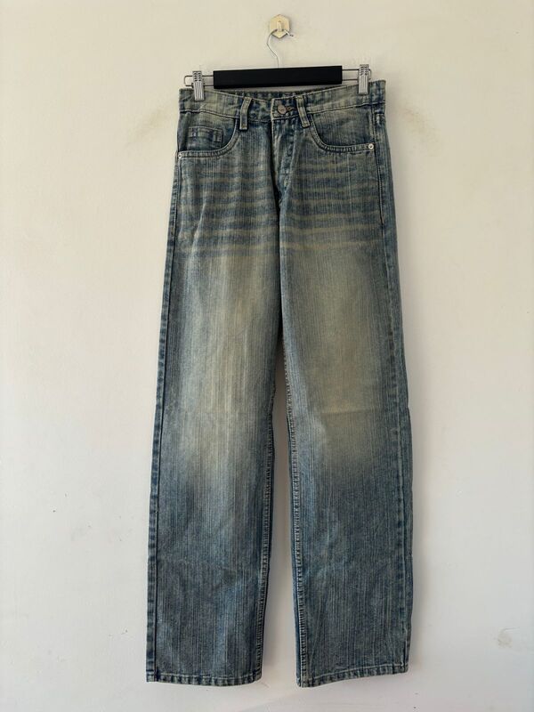 Stonewashed straight fit jeans