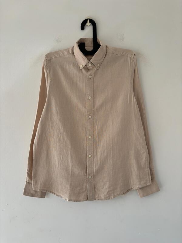 Stone beige linen shirt