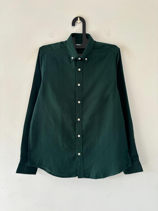 Emerald green linen shirt