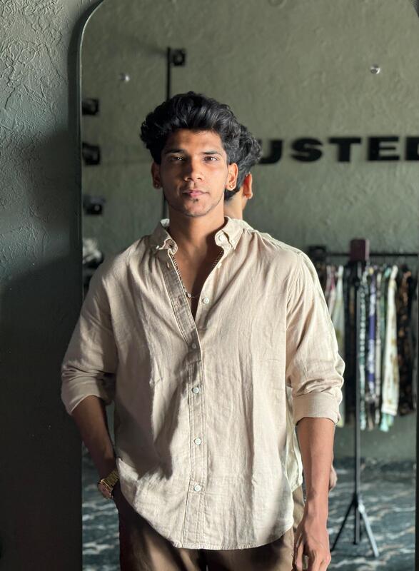 Camel linen shirt