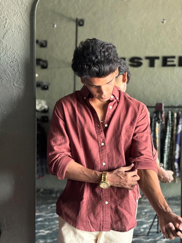 Terracotta linen shirt