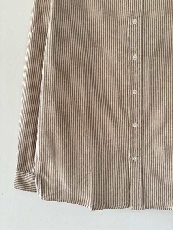 Beige oldmoney stripes shirt