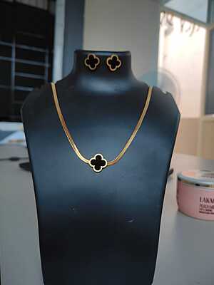 Anti Tarnish Chain and Earring Combo for Trendy Girls