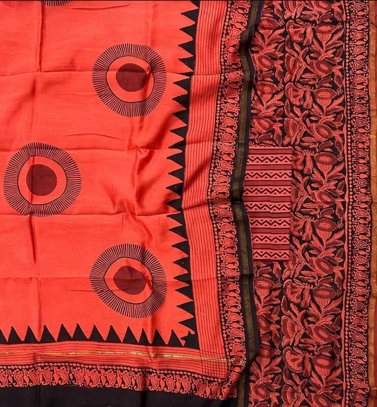 Chanderi Silk Bagru Print Suit Set #6