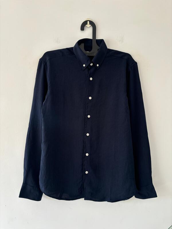 Navy blue crushed shirt