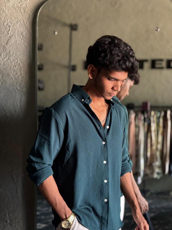 Emerald green crushed shirt