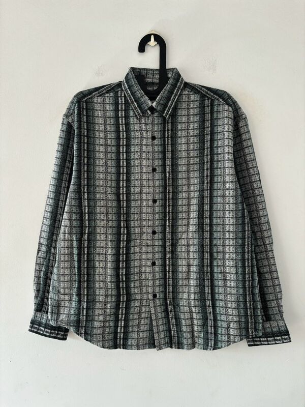 Green Jacquard stripes shirt