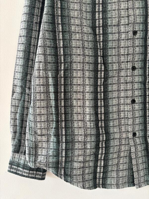 Green Jacquard stripes shirt