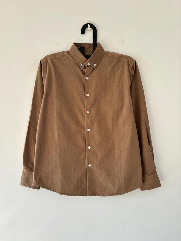Toffee linen-oxford shirt