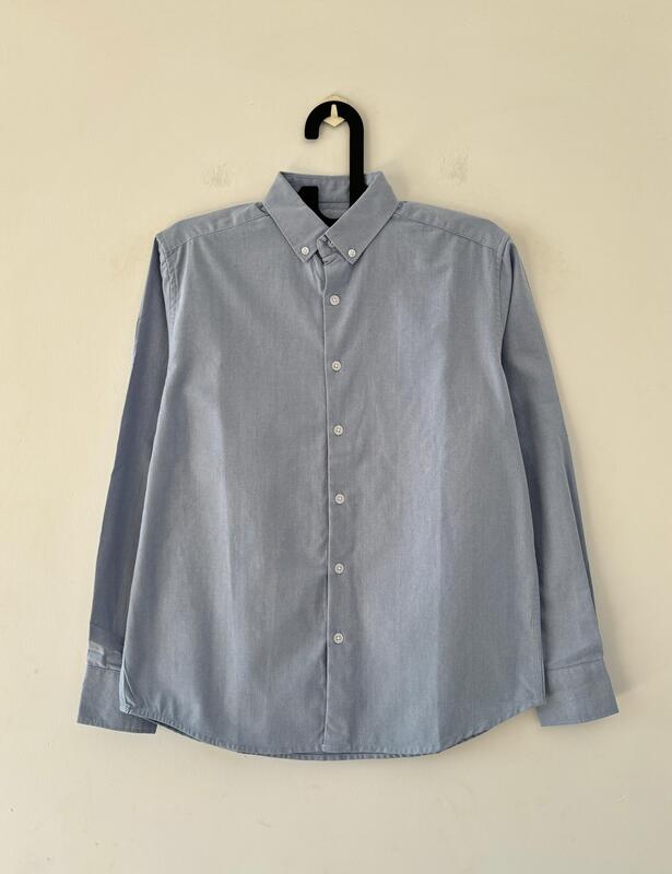 Sky mist linen-oxford shirt