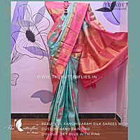 HAND PAINTED PURE KANCHIVARAM SOFT SILK SASSSIL21332 HAND PAINTED PURE KANCHIVARAM SOFT SILK SASSSIL21332