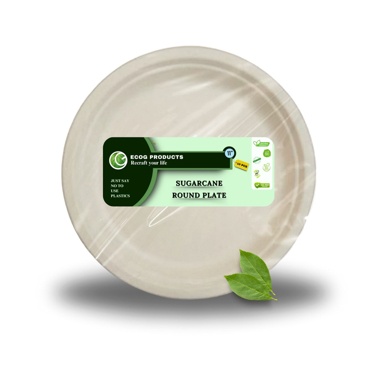 EKOPAK 11" Sugar Cane Round Plate-10pcs EKOPAK 11" Sugar Cane Round Plate-10pcs