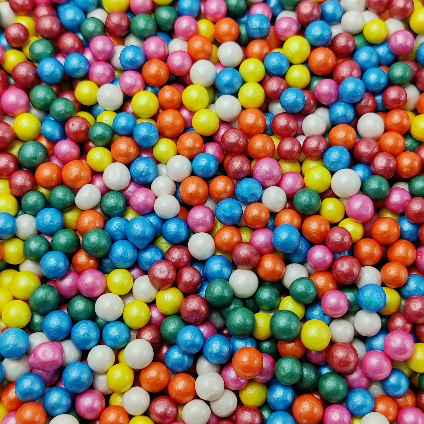 White,Green,Orange Mix Sprinkle Balls 6MM - 100 GM White,Green,Orange Mix Sprinkle Balls 6MM - 100 GM