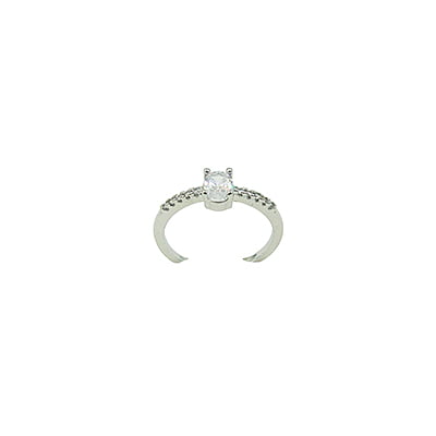 White Stone Embellished Finger Ring White Stone Embellished Finger Ring